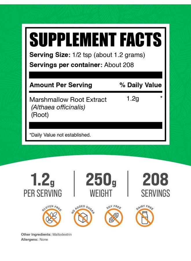 BulkSupplements.com Marshmallow Root Extract Powder - Marshmallow Root Supplement, Herbal Supplement - Gluten Free, 1.2g per Serving, 250g (8.8 oz) (Pack of 1) - Image 2