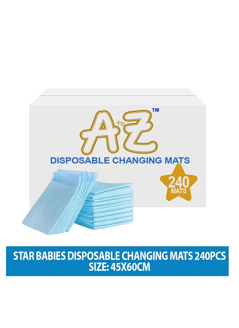 A TO Z A to Z - Disposable Changing Mat size (45cm x 60cm) Large- Premium Quality for Baby Soft Ultra Absorbent Waterproof - Pack of 240-Blue  - Image 2
