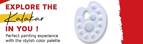 FIRST CLICK" Art 12 Wells 301 Kidney Shaped Plastic Palette + Set of Rounded Brushes + Flat Painting Brushes - Image 4