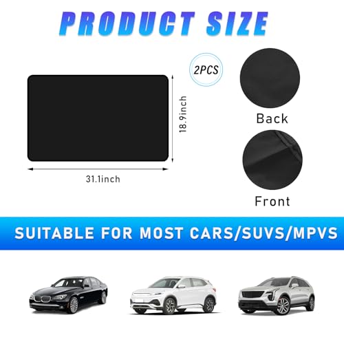 Augeny 2PCS Car Side Window Sun Shades, Front and Rear Windshield Curtains with Magnetic, Back Seat Baby Window Shades with Magnetic Protection, Universal Car Accessories (Back) - Image 2