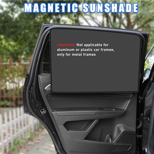 Augeny 2PCS Car Side Window Sun Shades, Front and Rear Windshield Curtains with Magnetic, Back Seat Baby Window Shades with Magnetic Protection, Universal Car Accessories (Back) - Image 3