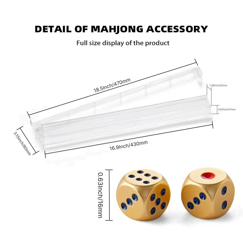 TAIKULA Mahjong Racks with Pushers, Clear Acrylic American Majiang Tile Racks, Enhanced Mah Jongg Tile Holders Set of 4 with 3 Goldern Dics (Transparency) - Image 2