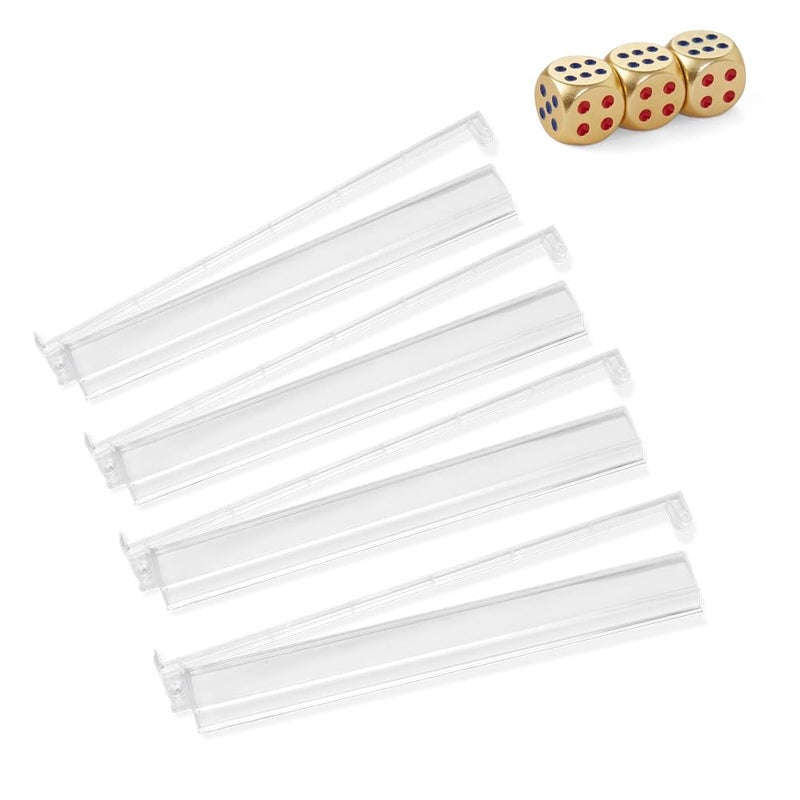 TAIKULA Mahjong Racks with Pushers, Clear Acrylic American Majiang Tile Racks, Enhanced Mah Jongg Tile Holders Set of 4 with 3 Goldern Dics (Transparency) - Image 1