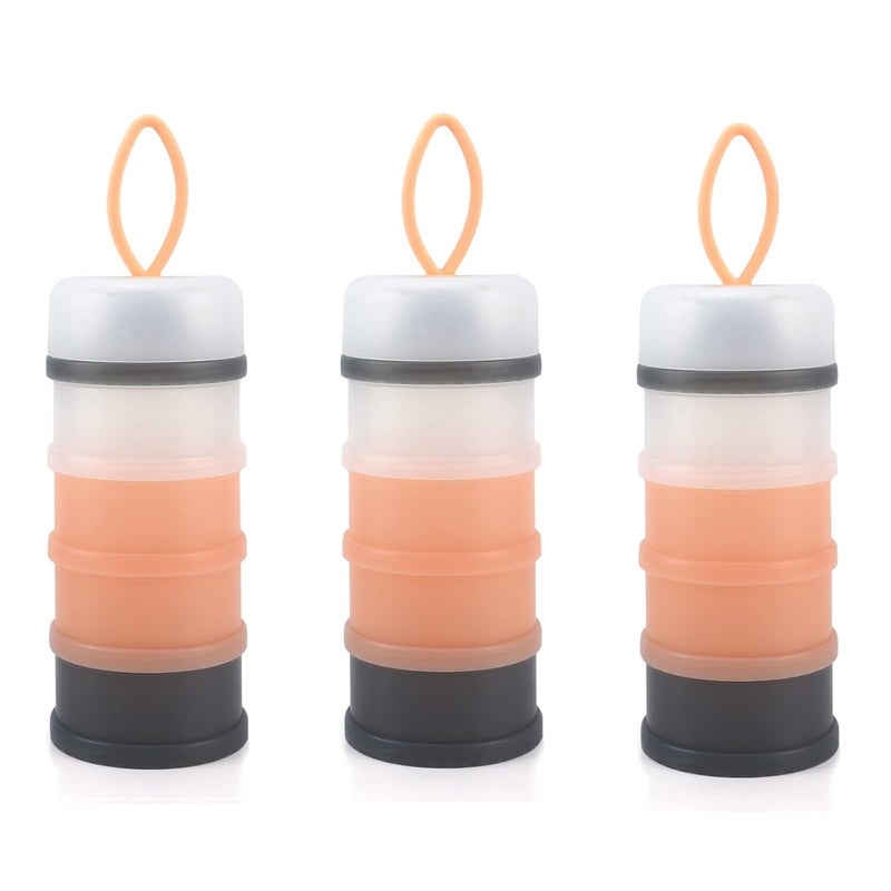 accmor 3 Pack Baby Formula Dispenser On The Go, Stackable Formula Dispenser Formula Container to Go, Non-Spill Portable Milk Powder Kids Snack Storage Container, BPA Free - Image 1