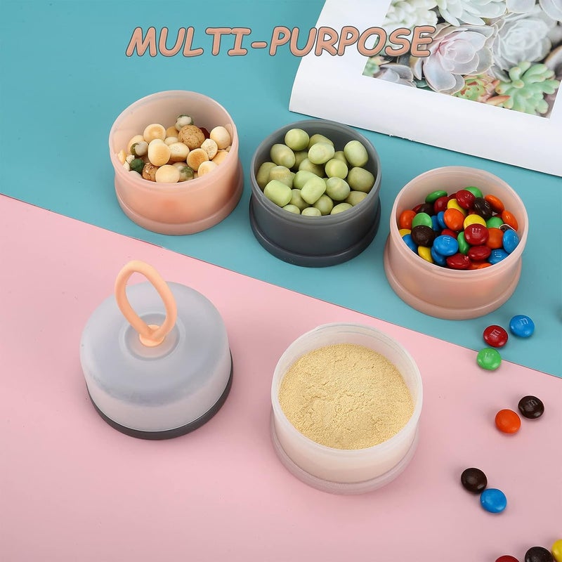 accmor 3 Pack Baby Formula Dispenser On The Go, Stackable Formula Dispenser Formula Container to Go, Non-Spill Portable Milk Powder Kids Snack Storage Container, BPA Free - Image 4