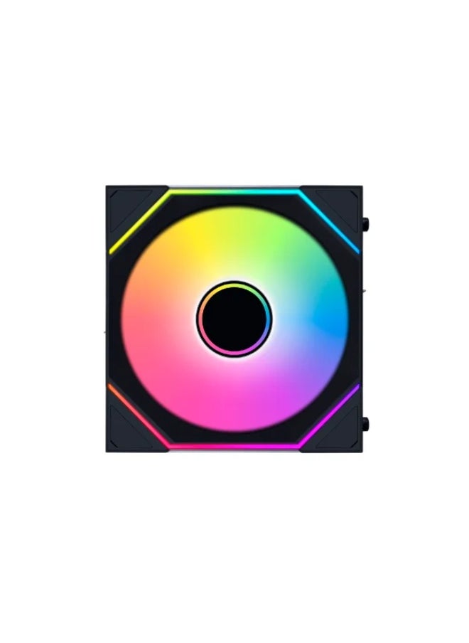 LIAN LI UNI FAN SL-INF WIRELESS 120 Reversed Black Single Case Fan, 120×122.1x25mm, 0, 200~2200 RPM Fan Speed, 2.2 mmH2O Air Pressure, 69.7 CFM Air Flow, FDB Bearing, Cableless RGB | 12RSLIN1W1B  - Image 1