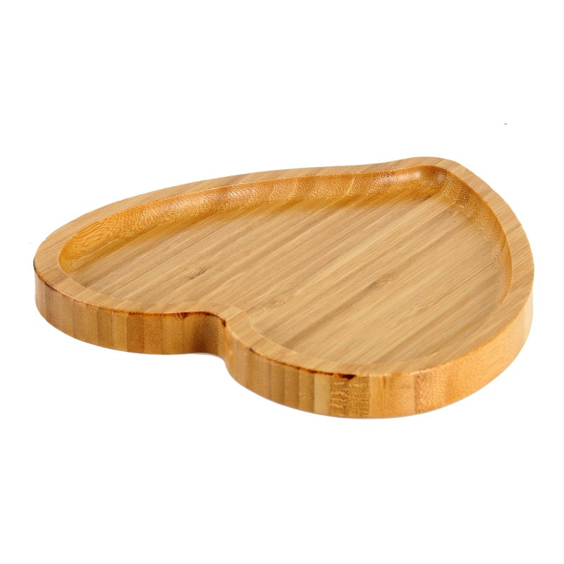 BinaryABC Heart Shaped Wood Serving Platters and Trays Side Dish Serving Trays Tabletop Serving Platters,Valentines Day Table Decorations Supplies (7.87inch) - Image 5