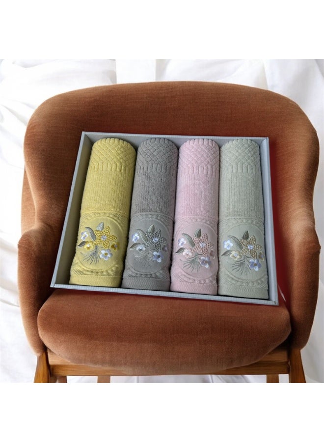 Bath towel set consisting of 4 pieces, 100% Egyptian cotton, size 55*115, multi-colored  - Image 4