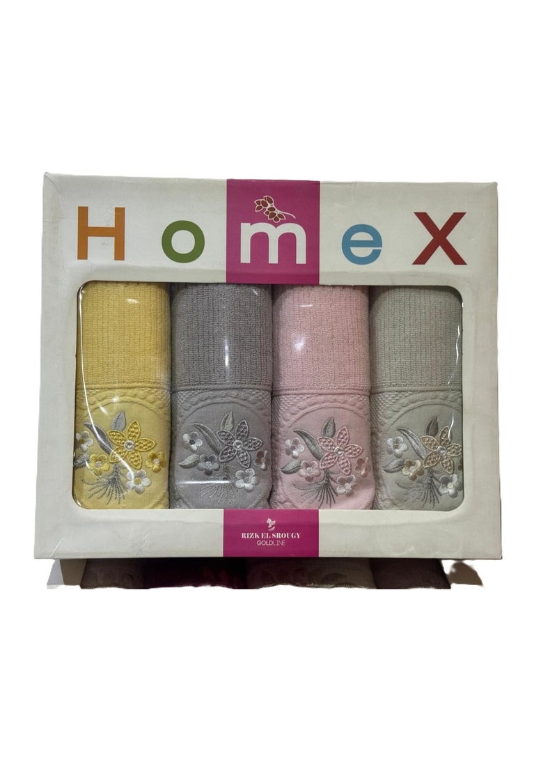 Bath towel set consisting of 4 pieces, 100% Egyptian cotton, size 55*115, multi-colored  - Image 3