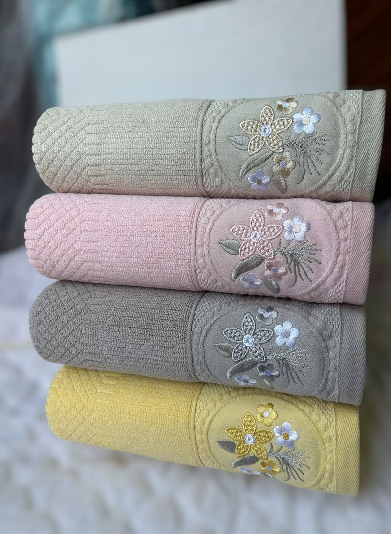 Bath towel set consisting of 4 pieces, 100% Egyptian cotton, size 55*115, multi-colored  - Image 2
