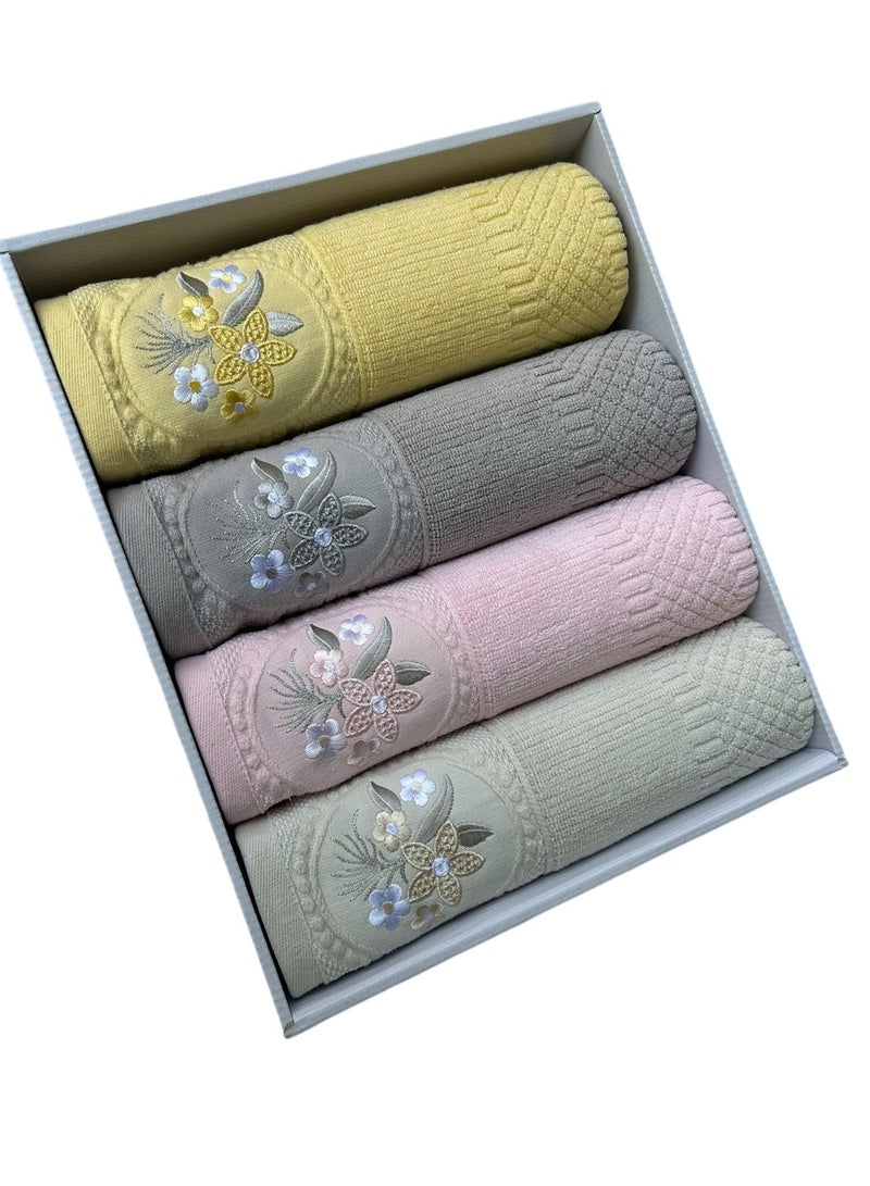 Bath towel set consisting of 4 pieces, 100% Egyptian cotton, size 55*115, multi-colored  - Image 5