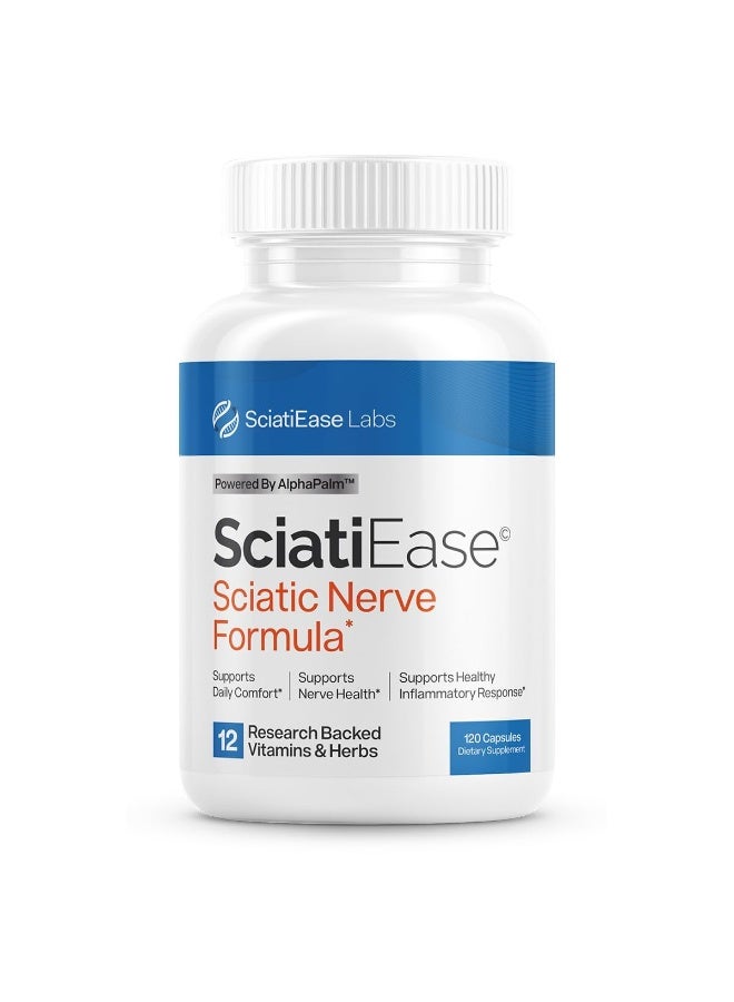 SciatiEase Sciatic Nerve Support Supplement – AlphaPalm™, PEA, Vitamin B Complex & Alpha Lipoic Acid 300mg – 120 Capsules | Nerve Health, Joint Pain Relief, Mobility & Wellness - Image 1