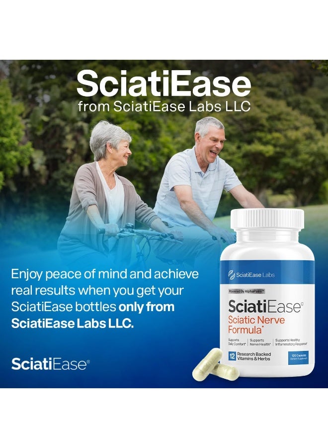 SciatiEase Sciatic Nerve Support Supplement – AlphaPalm™, PEA, Vitamin B Complex & Alpha Lipoic Acid 300mg – 120 Capsules | Nerve Health, Joint Pain Relief, Mobility & Wellness - Image 2