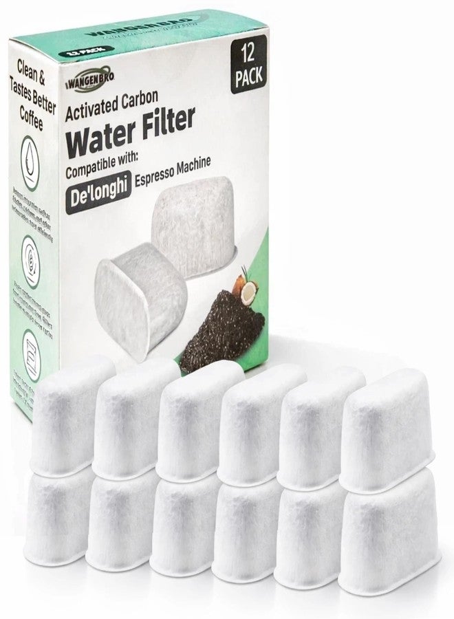 Wangenbro 12 Pack Activated Charcoal Water Filter for Delonghi Espresso Machine COM530M, COM532M, BCO430 and More | Compatible with Delonghi Filter Replacement Accessories 7313285779 - Image 1