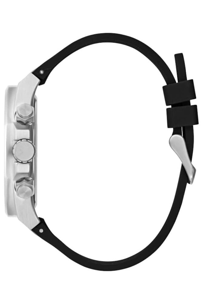 GUESS Men's 46mm Watch - Black Strap Black Dial Two-Tone Case - Image 3