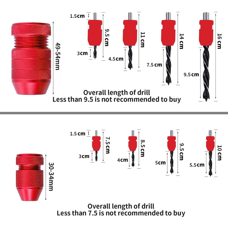 RUITOOL Drill Depth Stop for Drill Bits, Adjustable Drill Stop Applicable Drill Size Range 5/64"-3/16",15/64"-7/16", Aluminum Drill Bit Stop Collar Set for Woodworking Tools & Hand Tools, 2 Pcs - Image 4