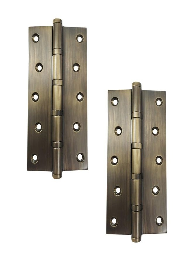 Adonai Hardware Brass Ball Bearing Hinge (6" x 3" x 3mm x 2 Pack, Antique Brass) - Image 1