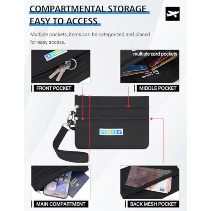 محفظة World Travel Essentials للعملات وجوازات السفر وبطاقات النقود وحامل التذاكر RFID - Image 3