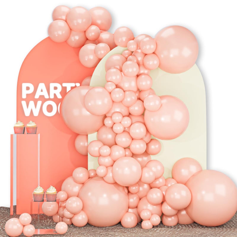 PartyWoo Baby Pink Balloons 140pcs Different Sizes of 18 12 10 5 Inch Pastel Light Pale Pink Peach Balloon Arch Kit Garland for Wedding Baby Shower Engagement Girl Birthday Party Decorations PinkQ21 - Image 3