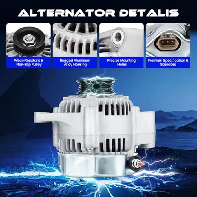SEHNSUCHT Alternator Replacement New for Toyota 4Runner 1999-2002 3.4L, for Toyota Tacoma 2000-2004 3.4L, for Toyota Tundra 2000-2002 3.4L, High Output Alternator Replace for 101211-9590 13794 - Image 2