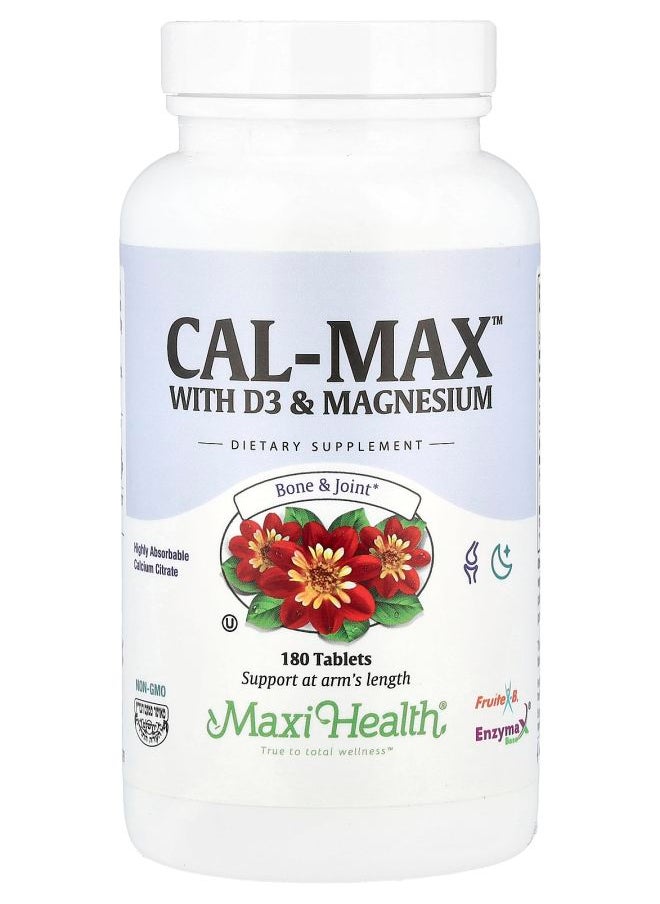 Maxi Health Cal-Max™ With D3 & Magnesium 180 Tablets 