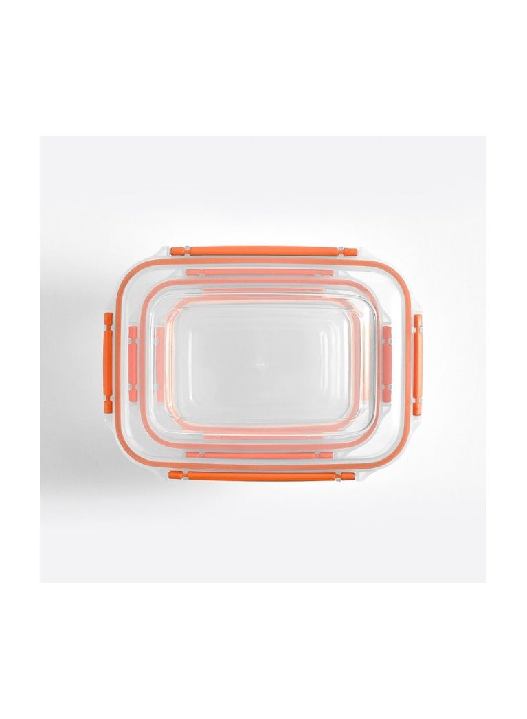 dunya Dunya Lock & Fresh Plastic Food Storage Rectangular Set With Airtight Sealed Cover-BPA Free- (3pieces)-(1800-3000-5000 ml)-Turkey Made-Green Color  - Image 3