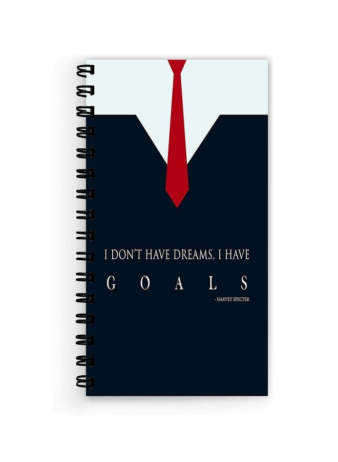 Plan To Gift I Don't Have Dreams I Have Goals Printed Designer Wire Bound unruled Paper Sheets (160 Pages) Notebooks & Diary (Black) - Image 1