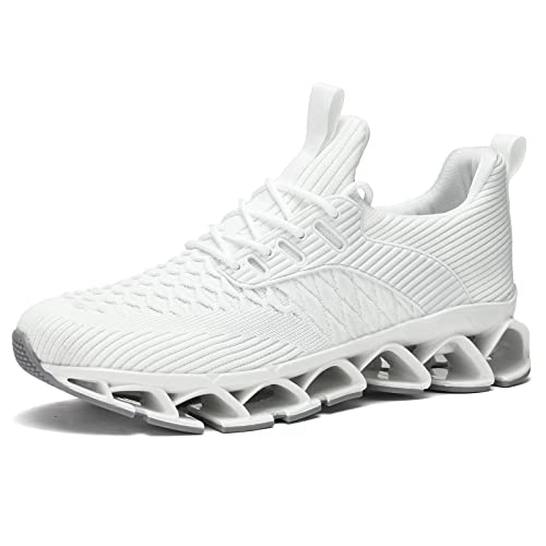 Kvovzo Mens Slip on Walking Running Shoes Blade Tennis Casual Fashion Sneakers Comfort Non Slip Work Sport Athletic Trainer White - Image 3