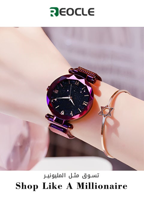Women's Quartz Watch with Stainless Steel Strap & Round Diamond Dial & Date & Daily Waterproof Elegant Wrist Watch as Ladies Gifts