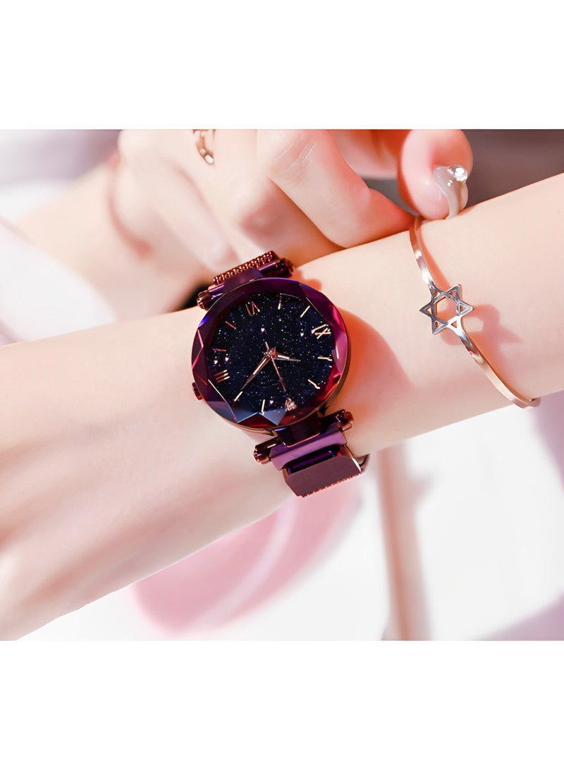 ريوكل ساعة كوارتز نسائية بحزام من الفولاذ المقاوم للصدأ ومينا دائرية من الماس وتاريخ وساعة يد أنيقة مقاومة للماء يوميًا كهدية للسيدات - Image 3