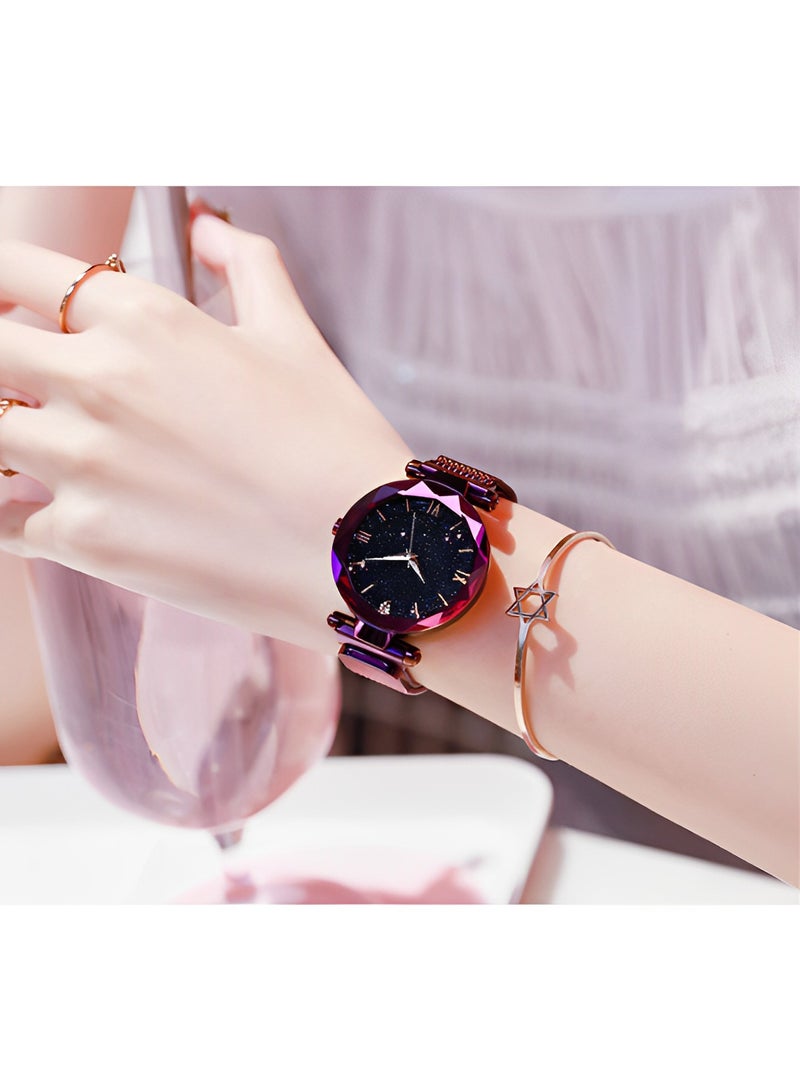 ريوكل ساعة كوارتز نسائية بحزام من الفولاذ المقاوم للصدأ ومينا دائرية من الماس وتاريخ وساعة يد أنيقة مقاومة للماء يوميًا كهدية للسيدات - Image 5