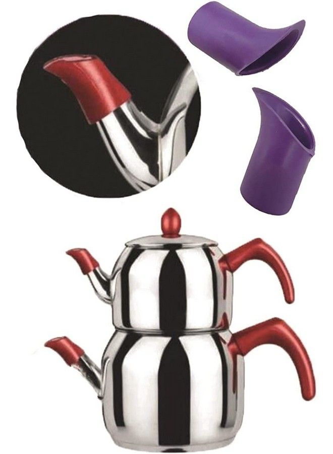 2Pcs Teapot Coffeepot Spout Cover Sleeve Leakproof Dripproof Silicone Spout Pourer - Image 3