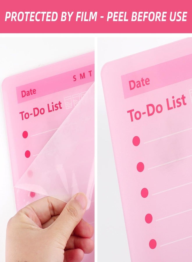 ARPOVIST Pink Acrylic Dry Erase Board 12x10 inch, Thickened Desktop to Do List Planner Board with Stand and Markers, Frameless Tabletop Pink Dry Erase White Board Daily Task Organizer for Office Home School - Image 5