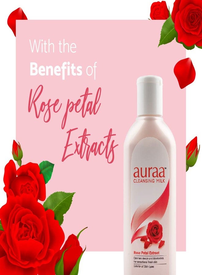 Auraa Deep Cleansing Rose Petal Extract Cleansing Milk, 200ml each (Pack of 3) - Image 3