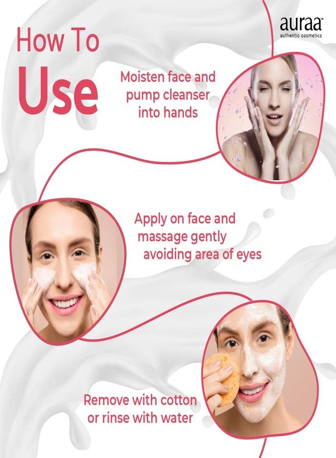 Auraa Deep Cleansing Rose Petal Extract Cleansing Milk, 200ml each (Pack of 3) - Image 5