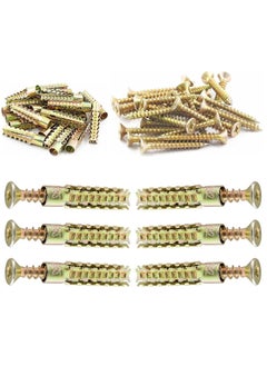 Y&D Self Tapping Screws and Ribbed Anchors Assortment Kit 50PCs & Wall Plugs Set Steel Drilling Drywall for Hollow Hanging or Blinds 6x32mm  - Image 1