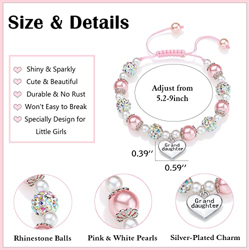 UNGENT THEM Granddaughter Gifts from Grandma Little Girls Bracelets Kids Jewelry 8 12 10 6 5 7 9 11 Year Old Birthday Valentines Christmas Stocking Stuffers for Kid Girl Tween Grandkids - Image 3