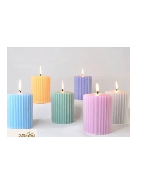 Unscented Round Corrugated Pillar Candle