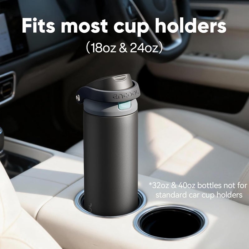 ENCOOL Leakproof Insulated Water Bottle with Straw Dual-Sip Water Bottle Bag-Safe Design for Work, Commute & Gym â€“ Keeps Drinks Cold All Day, 24 oz, Ice Blue - Image 3