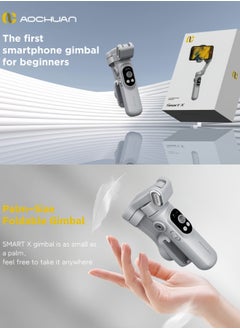 AOCHUAN Smart X 3-Axis Foldable Handheld Gimbal Stabilizer with Fill Light  For Smart Phone Action Camera  - Image 3