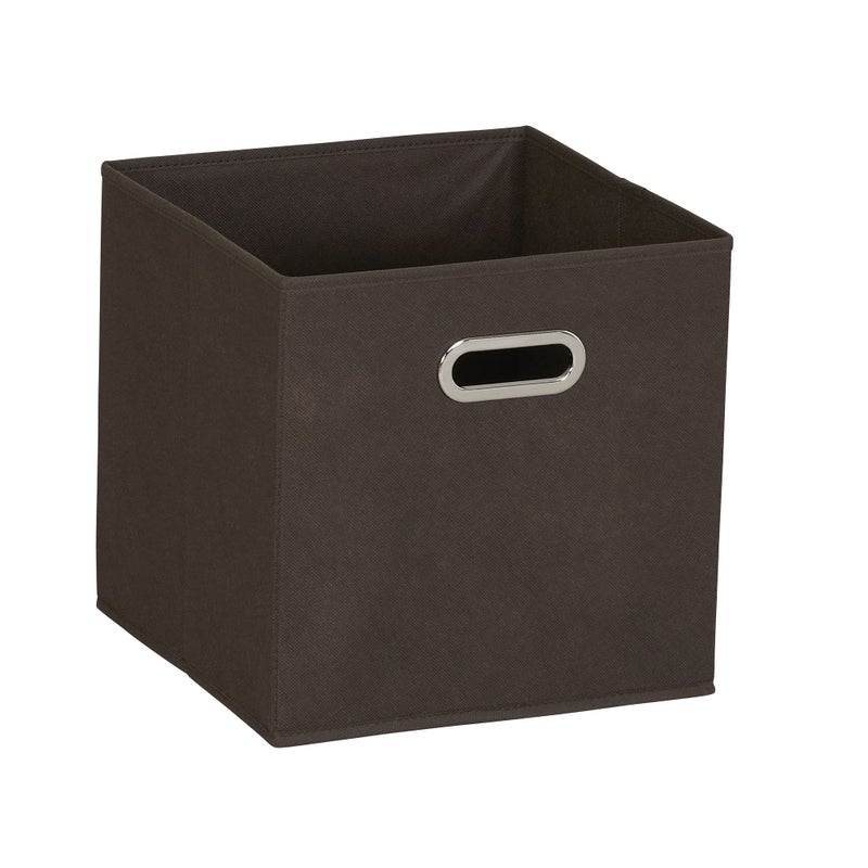 Household Essentials Foldable Fabric Storage Cubes 6-Pack â€“ 11x11x11 Stackable Non-Woven Bins with Chipboard Sides & Grommet Handles â€“ Closet, Shelf, Nursery, or Office Organizer â€“ Chocolate Brown - Image 5