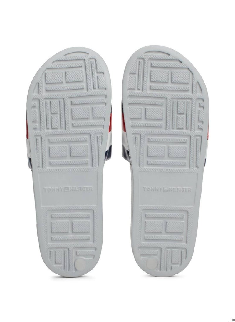 TOMMY HILFIGER - Men's Pool Slides - Polyester, Grey - Image 1