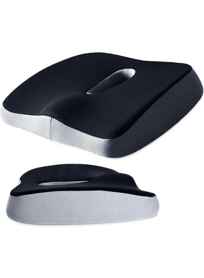 وسادة مقعد كبيرة من الإسفنج الذكي - دعم طبي للعصعص وعرق النسا وتخفيف آلام الظهر - مخدة لمقعد المكتب والسيارة للجلوس الطويل - Image 1