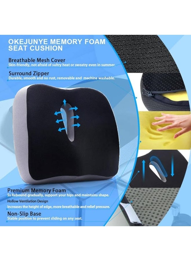 وسادة مقعد كبيرة من الإسفنج الذكي - دعم طبي للعصعص وعرق النسا وتخفيف آلام الظهر - مخدة لمقعد المكتب والسيارة للجلوس الطويل - Image 5