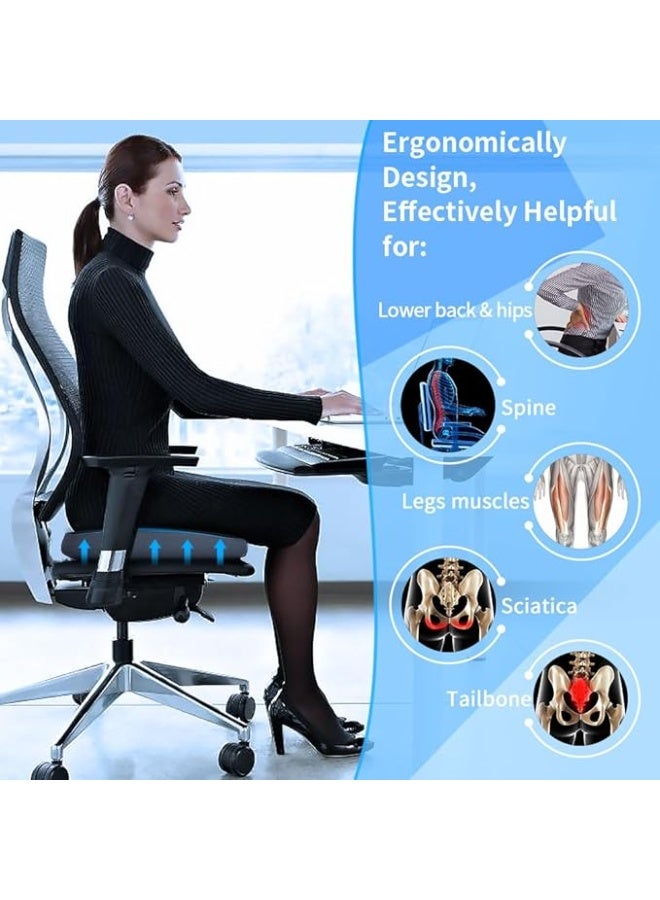 وسادة مقعد كبيرة من الإسفنج الذكي - دعم طبي للعصعص وعرق النسا وتخفيف آلام الظهر - مخدة لمقعد المكتب والسيارة للجلوس الطويل - Image 4