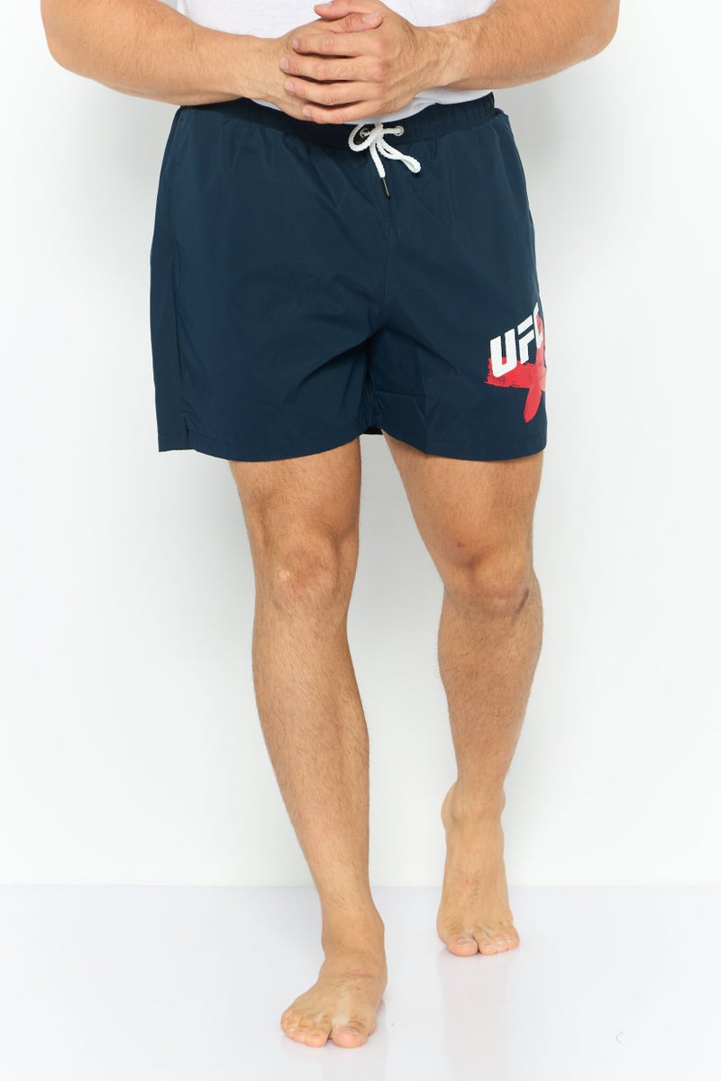 Ufc Men Brand Logo Board Shorts, Navy - Image 1