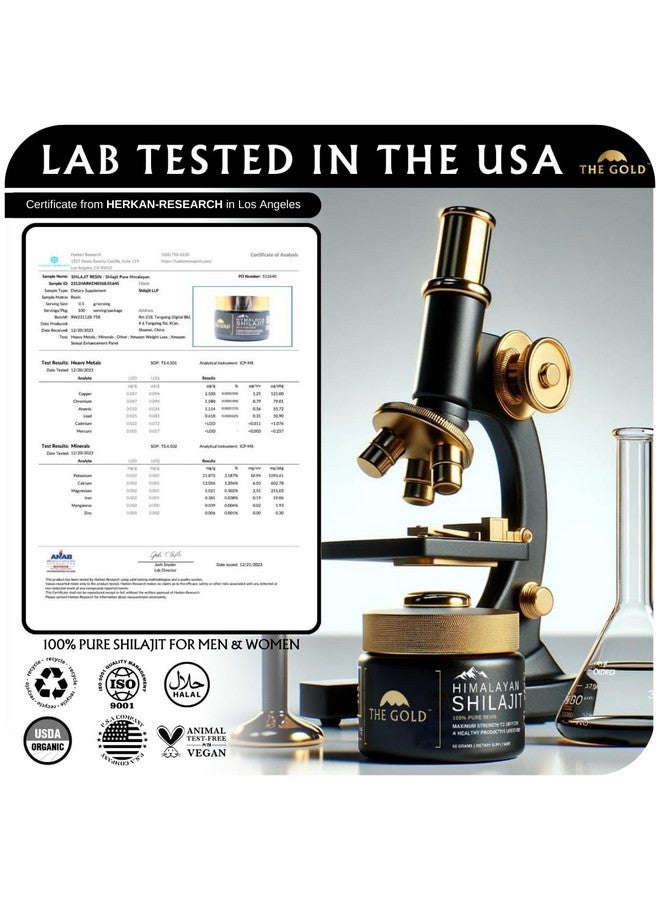 THE GOLD Shilajit Resin | Shilajit Pure Himalayan Organic Shilajit for Men & for Women Lab Test in USA Grade A+ All Natural Dietary Supplement with Fulvic Acid + Trace Minerals | 50 Grams 100 Servings - Image 2