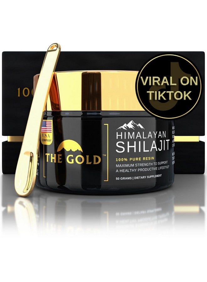 THE GOLD Shilajit Resin | Shilajit Pure Himalayan Organic Shilajit for Men & for Women Lab Test in USA Grade A+ All Natural Dietary Supplement with Fulvic Acid + Trace Minerals | 50 Grams 100 Servings - Image 1