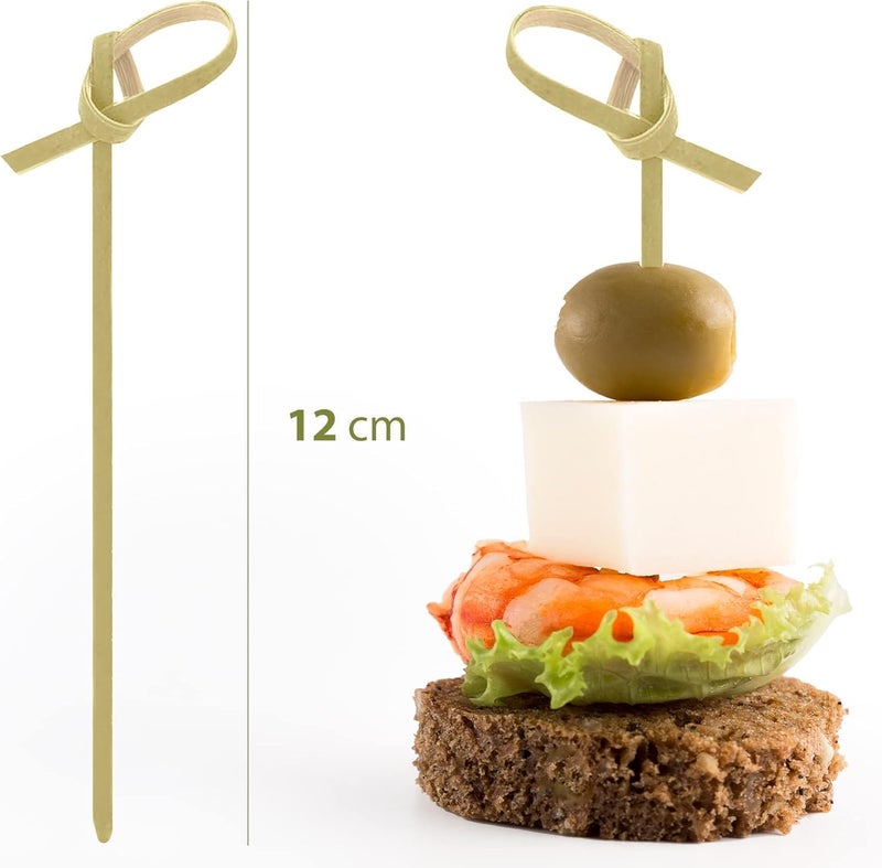 Bamboo cocktail picks (200 pieces in green, 12cm long) - Image 3