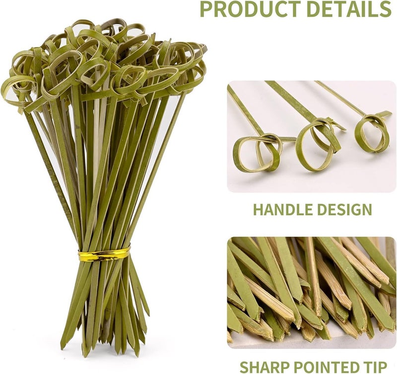 Bamboo cocktail picks (200 pieces in green, 12cm long) - Image 4